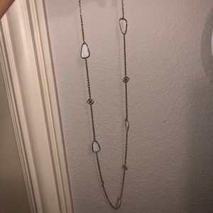 Kendra Scott Long Necklace Gold with White